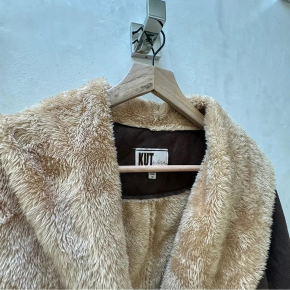 Kut From The Kloth || Bryton Faux Suede and Shearling Jacket Brown Medium - Picture 7 of 13